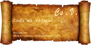 Csémi Vilmos névjegykártya